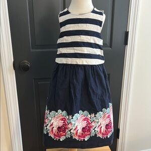 Janie and Jack Blue and White Casual Sundress Sleeveless Floral Design